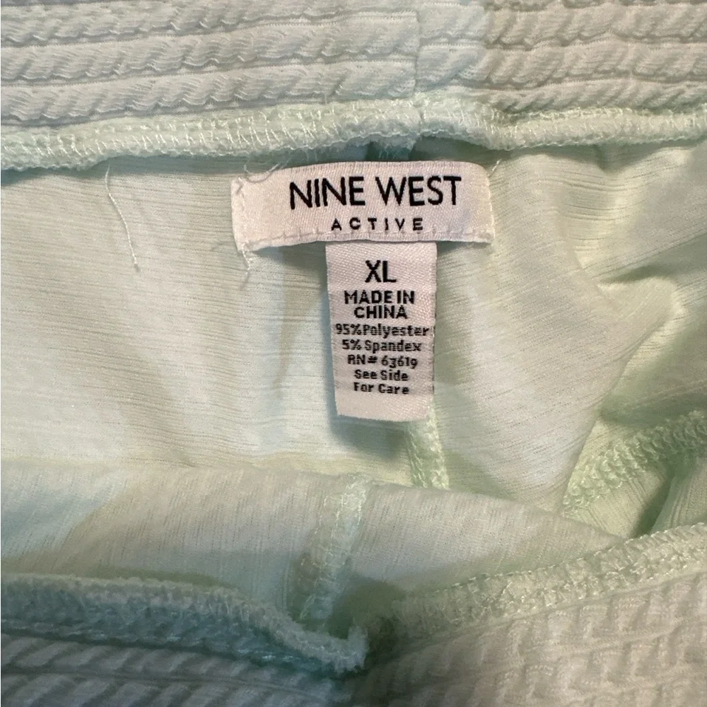 Nine West Mint Green Textured Joggers
